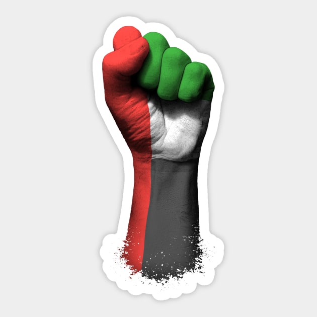 Flag of United Arab Emirates on a Raised Clenched Fist Sticker by jeffbartels